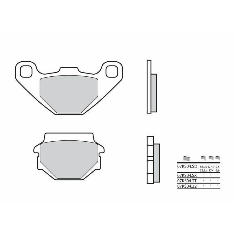 BREMBO 07KS0432 : Pastillas de freno orgánicas Brembo 07KS0432