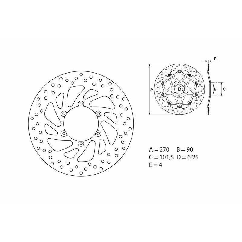 BREMBO 68B407E5 : Disco de freno BREMBO Serie Oro redondo fijo