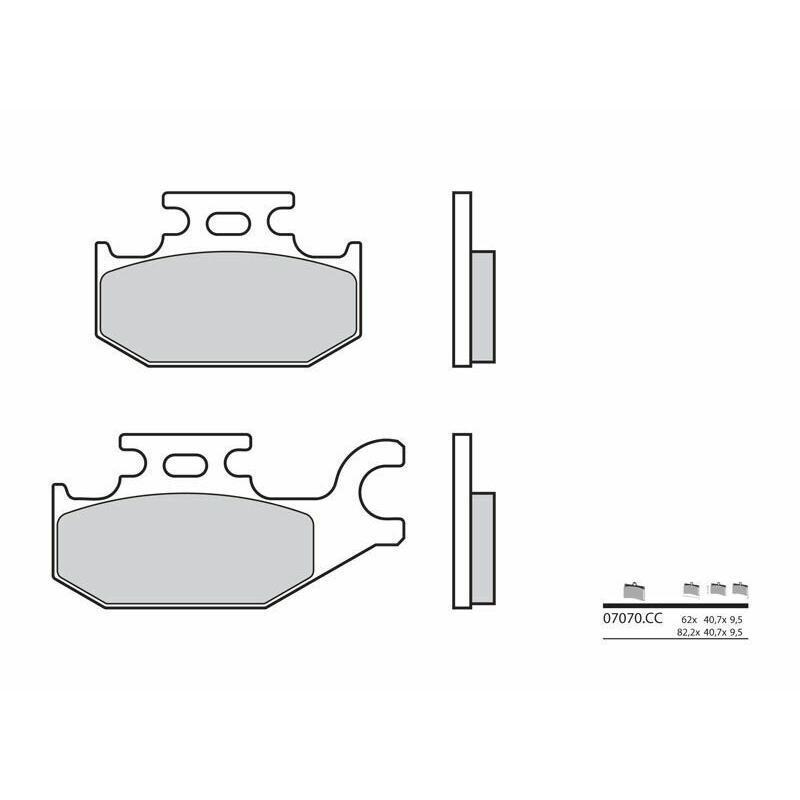 BREMBO 07070 : Pastillas de freno orgánicas Brembo 07070