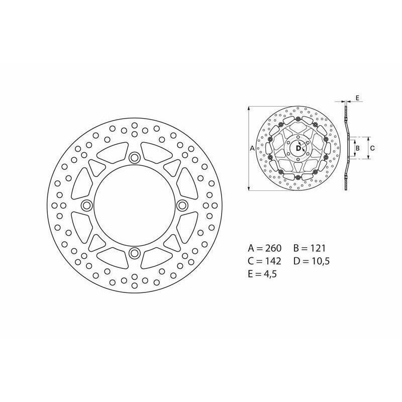 BREMBO 68B407B5 : Disco de freno BREMBO Serie Oro redondo fijo