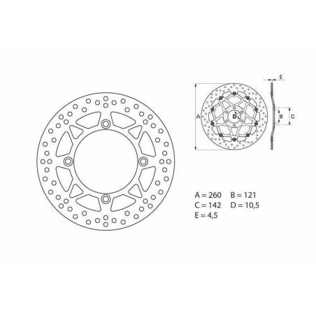 BREMBO 68B407B5 : Disco de freno BREMBO Serie Oro redondo fijo