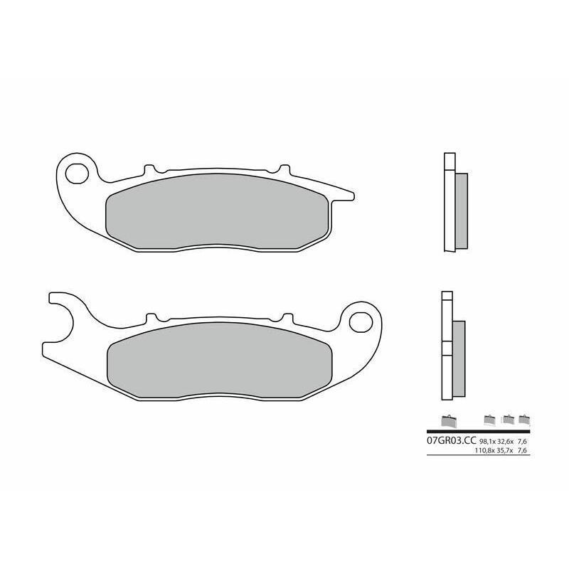 BREMBO 07GR03CC : Pastillas de freno orgánicas Brembo 07GR03CC