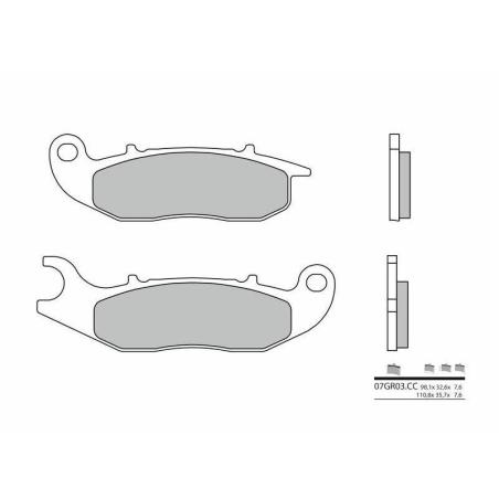 BREMBO 07GR03CC : Pastillas de freno orgánicas Brembo 07GR03CC