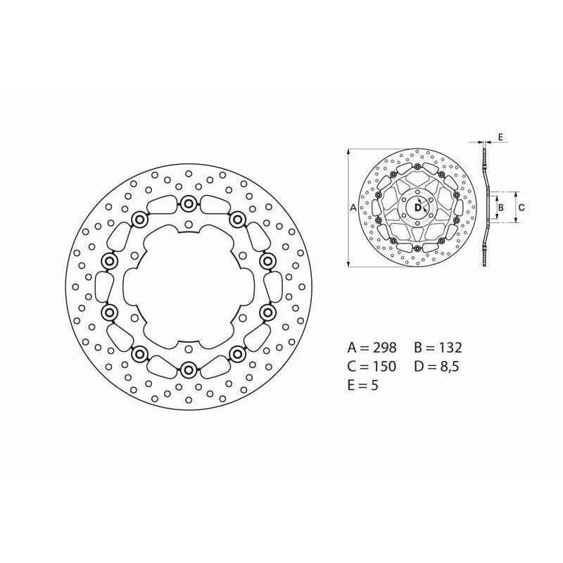 BREMBO 78B40830 : Disco de freno BREMBO Serie Oro redondo flotante