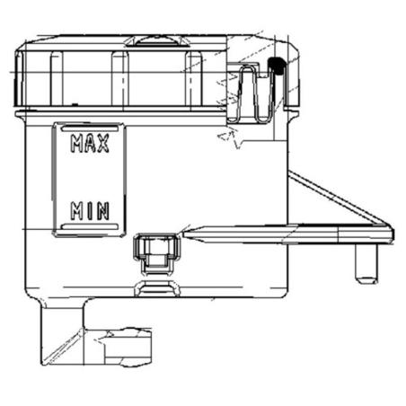 BREMBO 10444663 : Depósito para bomba Brembo salida 90º soporte horizontal agujero grande ahumado