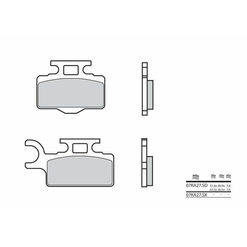 BREMBO 07KA27SX : Pastillas de freno sinterizadas de competición Brembo 07KA27SX