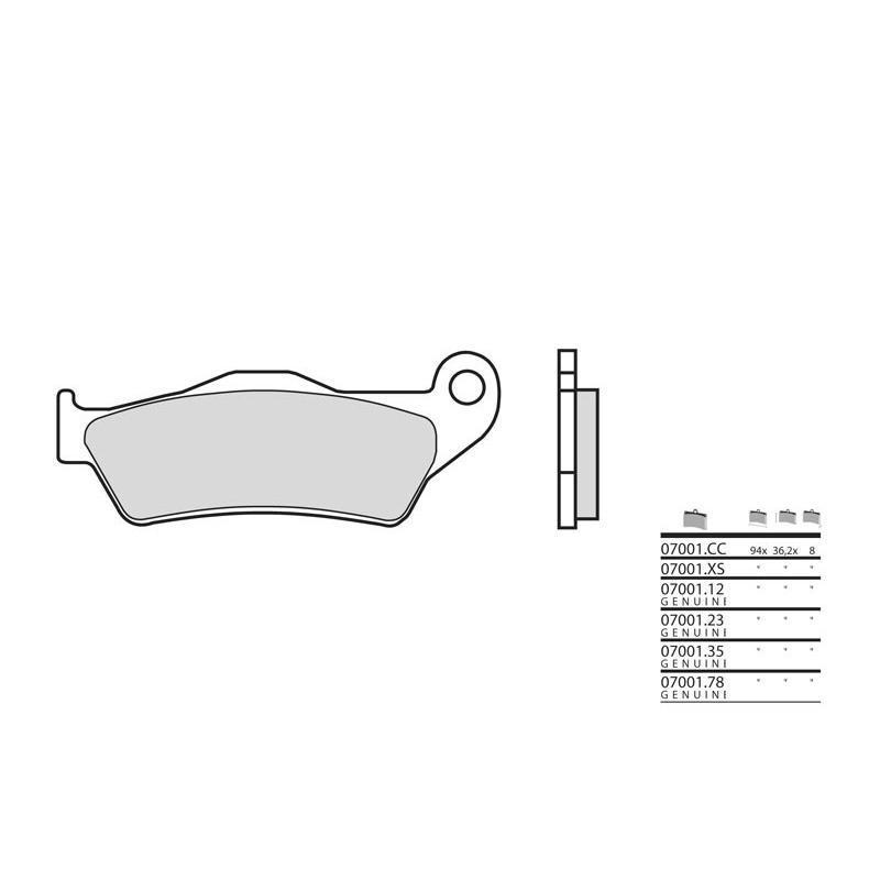 BREMBO 07001XS : Pastillas de freno sinterizadas Brembo 07001XS