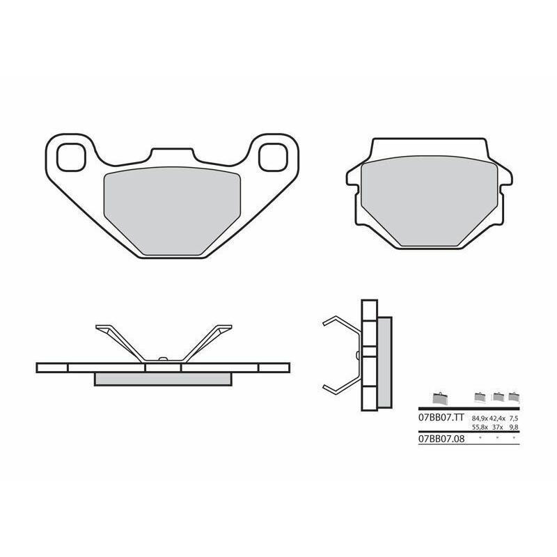 BREMBO 07BB0708 : Pastillas de freno orgánicas Brembo 07BB0708