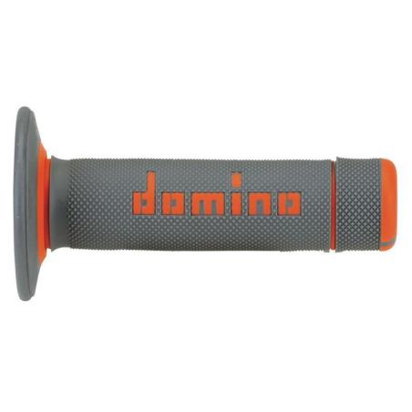 DOMINO A02041C4552A7-1 : Puños off road DOMINO cross gris/naranja A02041C4552