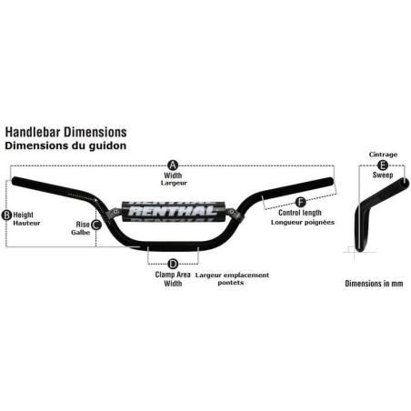 RENTHAL 997-01-OR-02-185 : Manillar Renthal Twinwall Carmichael alto naranja con protector negro 997-01-OR-02-185