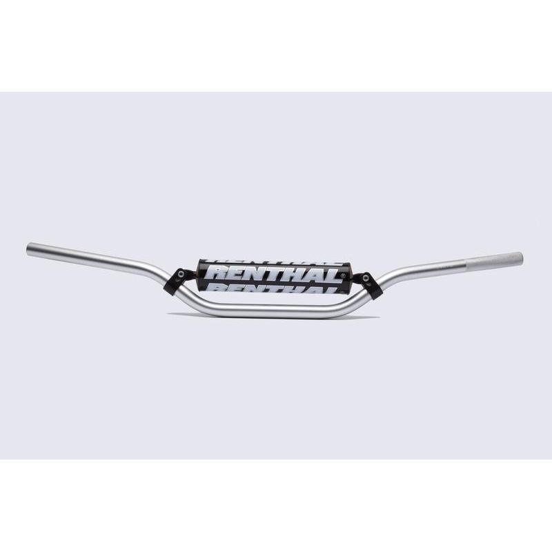 RENTHAL 790-02-SI-01-185 : Manillar Renthal motocross CR bajo plata con protector negro 790-02-SI-01-185