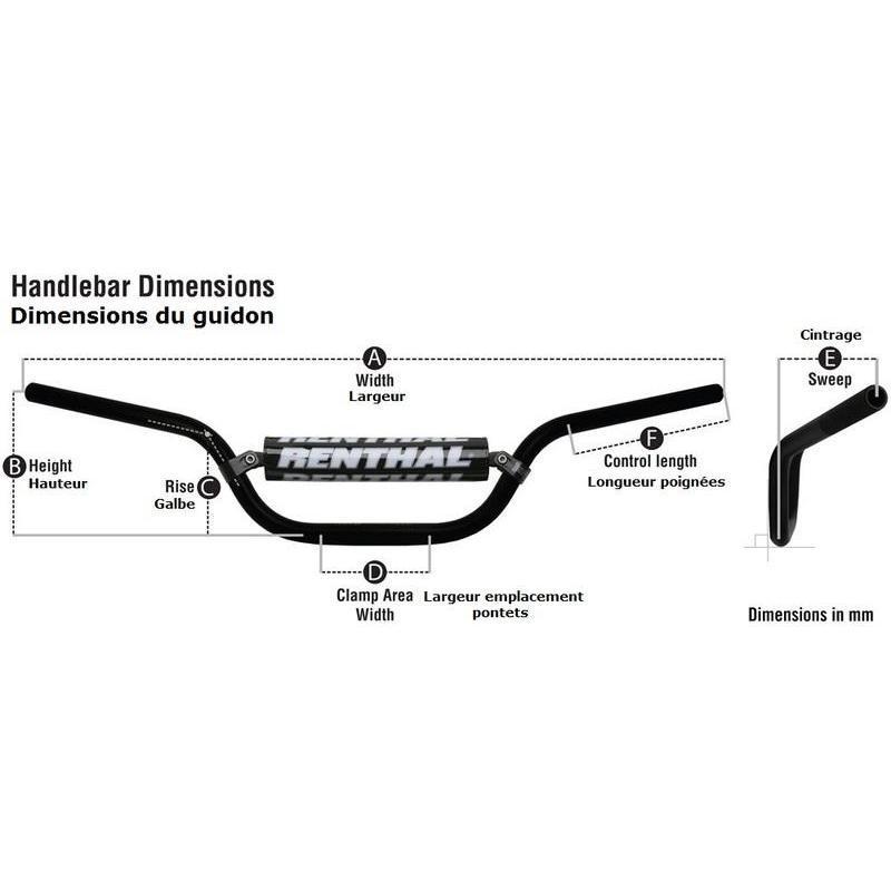 RENTHAL 677-01-SI-03-219 : Manillar Renthal quad medio plata con protector negro 677-01-SI-03-219