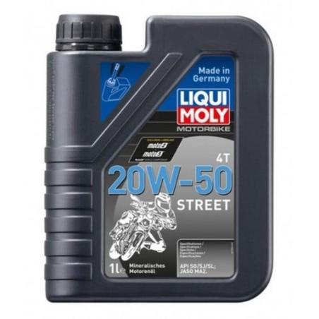 LIQUI MOLY 1500 : Botella de 1L aceite Liqui Moly Motorbike 4T mineral 20W-50 Street 1500