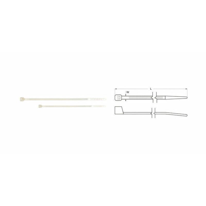 BIHR K-200I : Bridas de nylon BIHR 3,6 x 203mm blanco