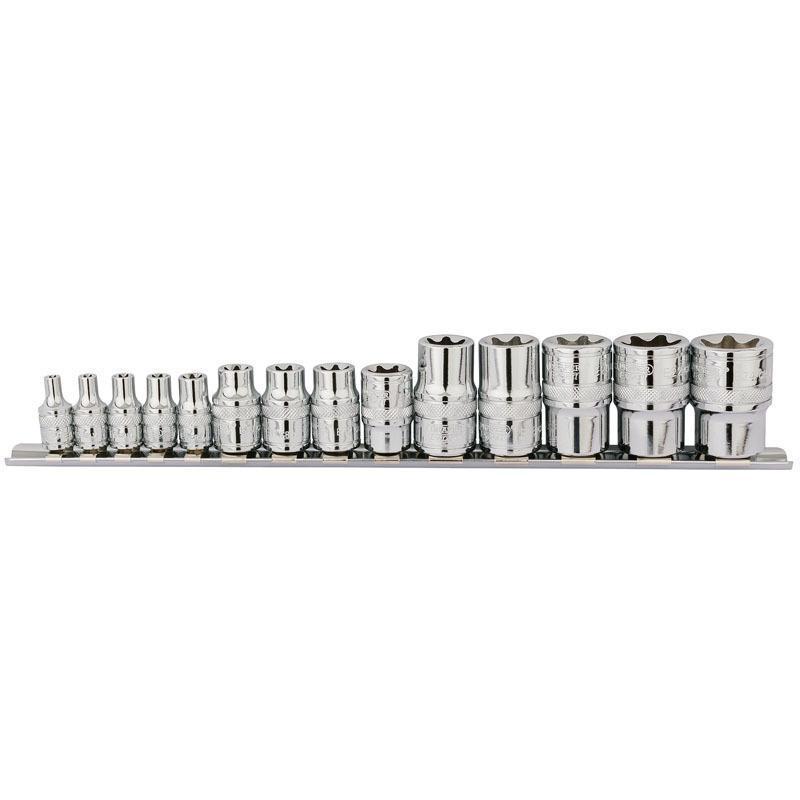 DRAPER 34415 : Juego de 14 vasos torx1/2-3/8'' DRAPER