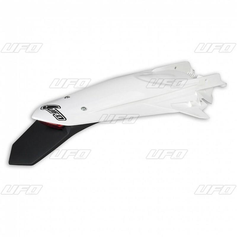 UFO KT04097#042 : Guardabarros trasero UFO + portamatrículas con LED blanco KTM EXC/EXC-F