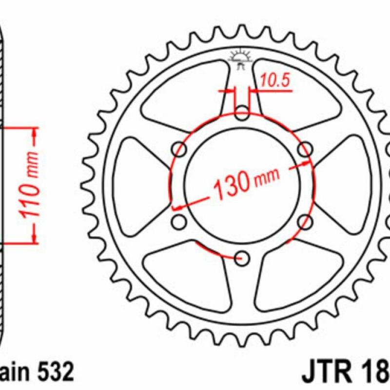 JT SPROCKETS JTR1875.48 : Corona JT 1875 de acero con 48 dientes