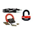 VECTOR  : Kit antirrobo VECTOR - Cadena de seguridad 1,30m + Candado MiniMax+/Cerradura de disco + Anclaje al suelo Compac Blok