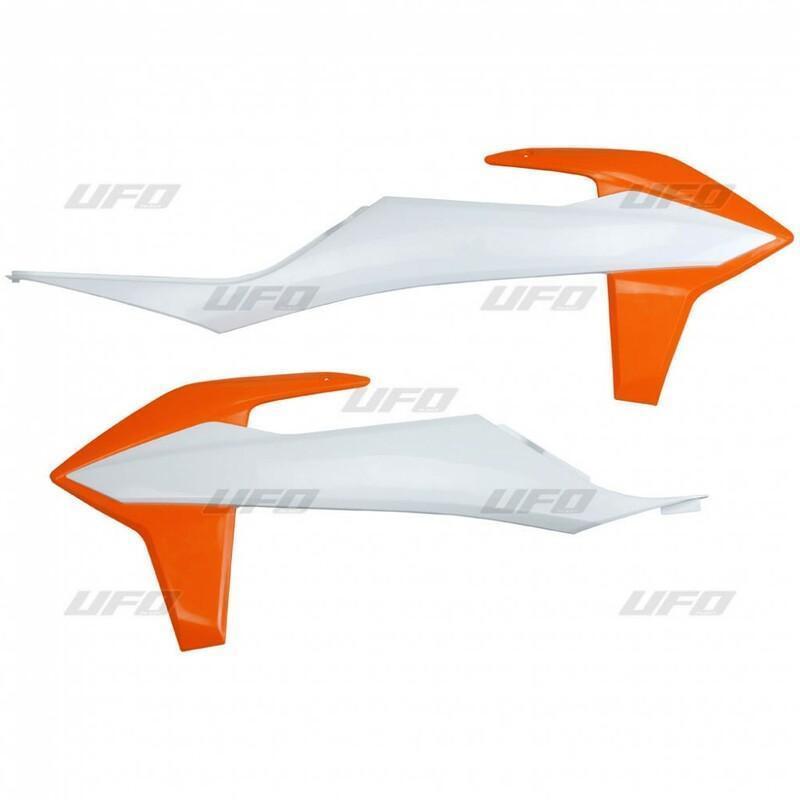 UFO KT04092#999W : Paneles laterales radiador UFO naranja/blanco KTM EXC/SX/EXC-F/SX-F