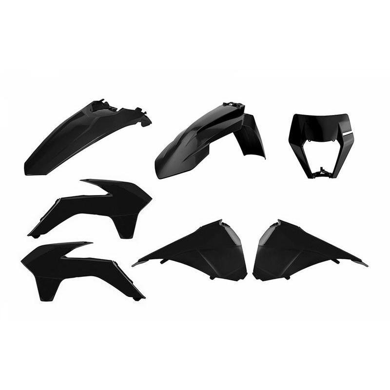 POLISPORT 90880 : Kit plástica Enduro Polisport Restyling negro KTM EXC/EXC-F