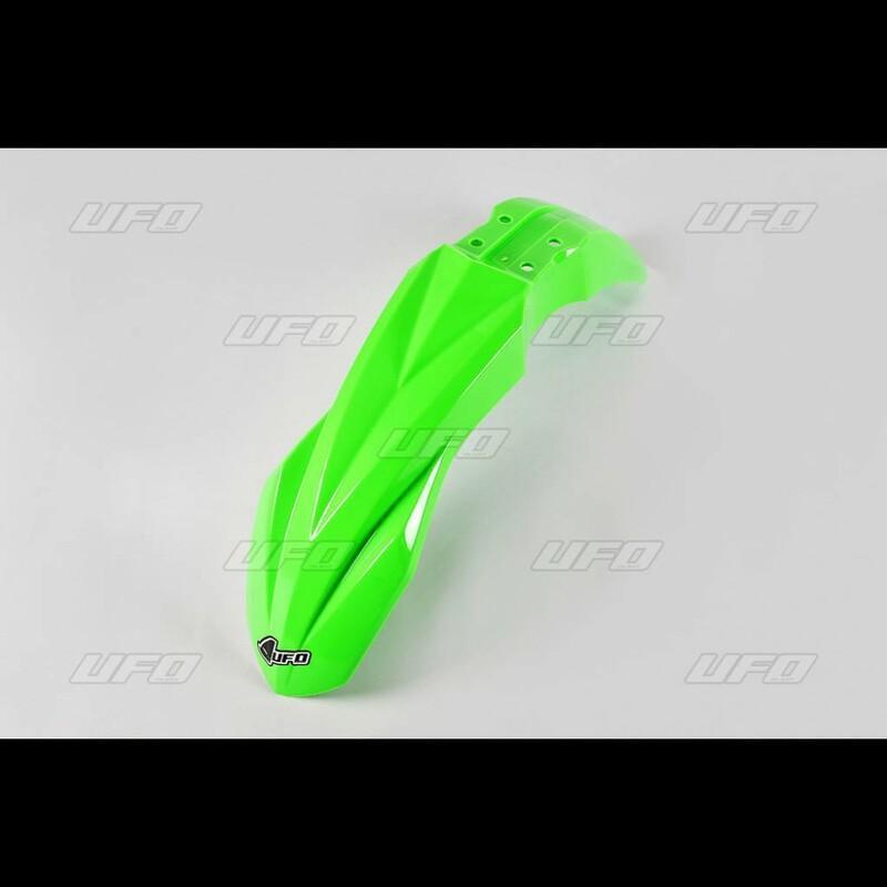 UFO KA04748#AFLU : Guardabarros delantero UFO verde Neon Kawasaki KX250/450F