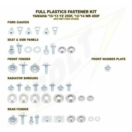 BOLT YAM-1010020 : Kit tornillería de plástica Bolt 10-13 YZ250F 12-13 WR450F